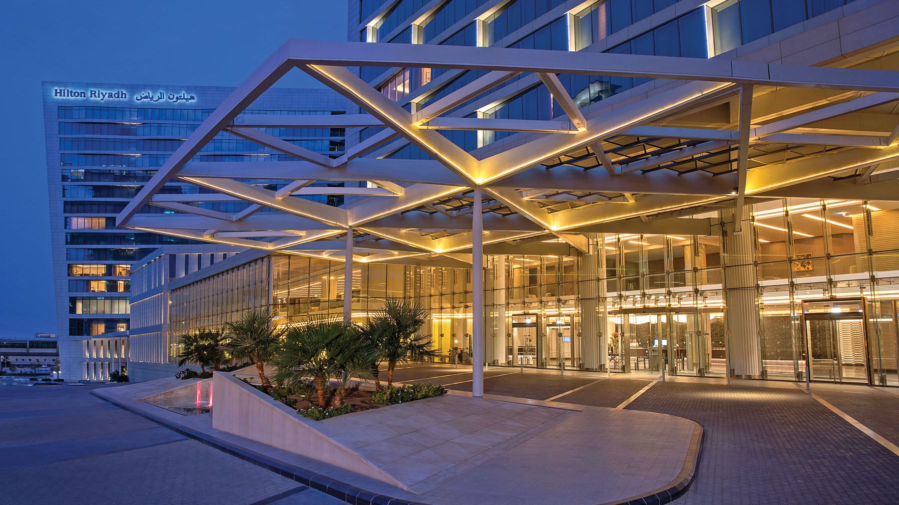 The 866-room Hilton Riyadh Hotel & Residences opened in 2018. Hilton is planning to increase its Saudi portfolio from 15 to 75 properties in the coming years. (Courtesy of Hilton)