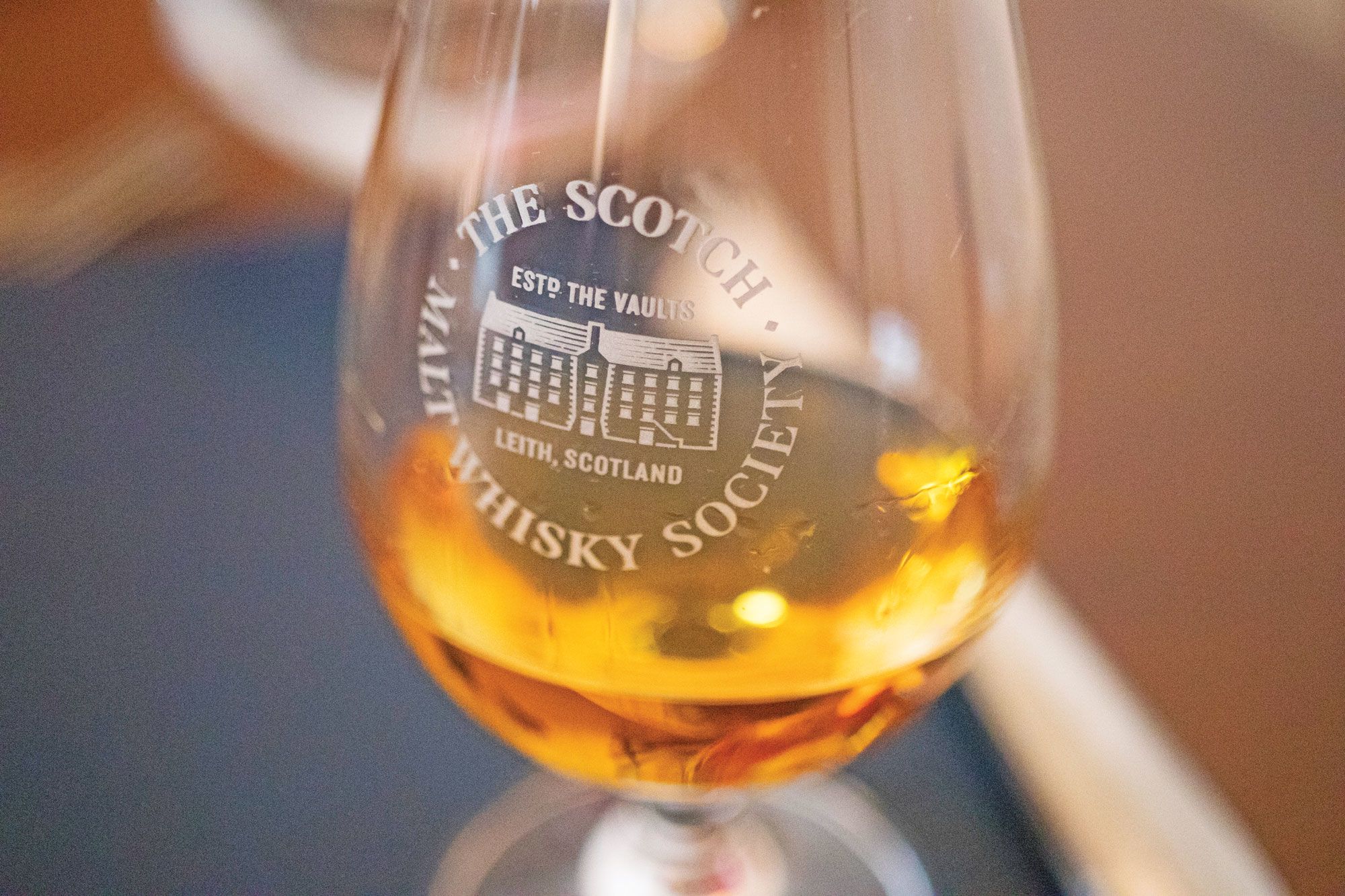 A sample of a single malt at the Scotch Malt Whisky Society in Edinburgh. (TW photo by Eric Moya)
