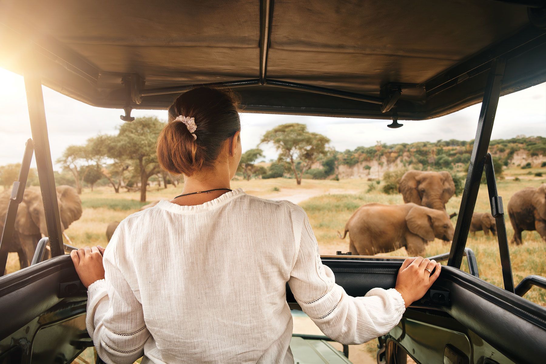 A tourist on safari through Kenya and Tanzania, which have anti-LGBTQ laws on their books. (Photo by soft_light/Shutterstock.com)