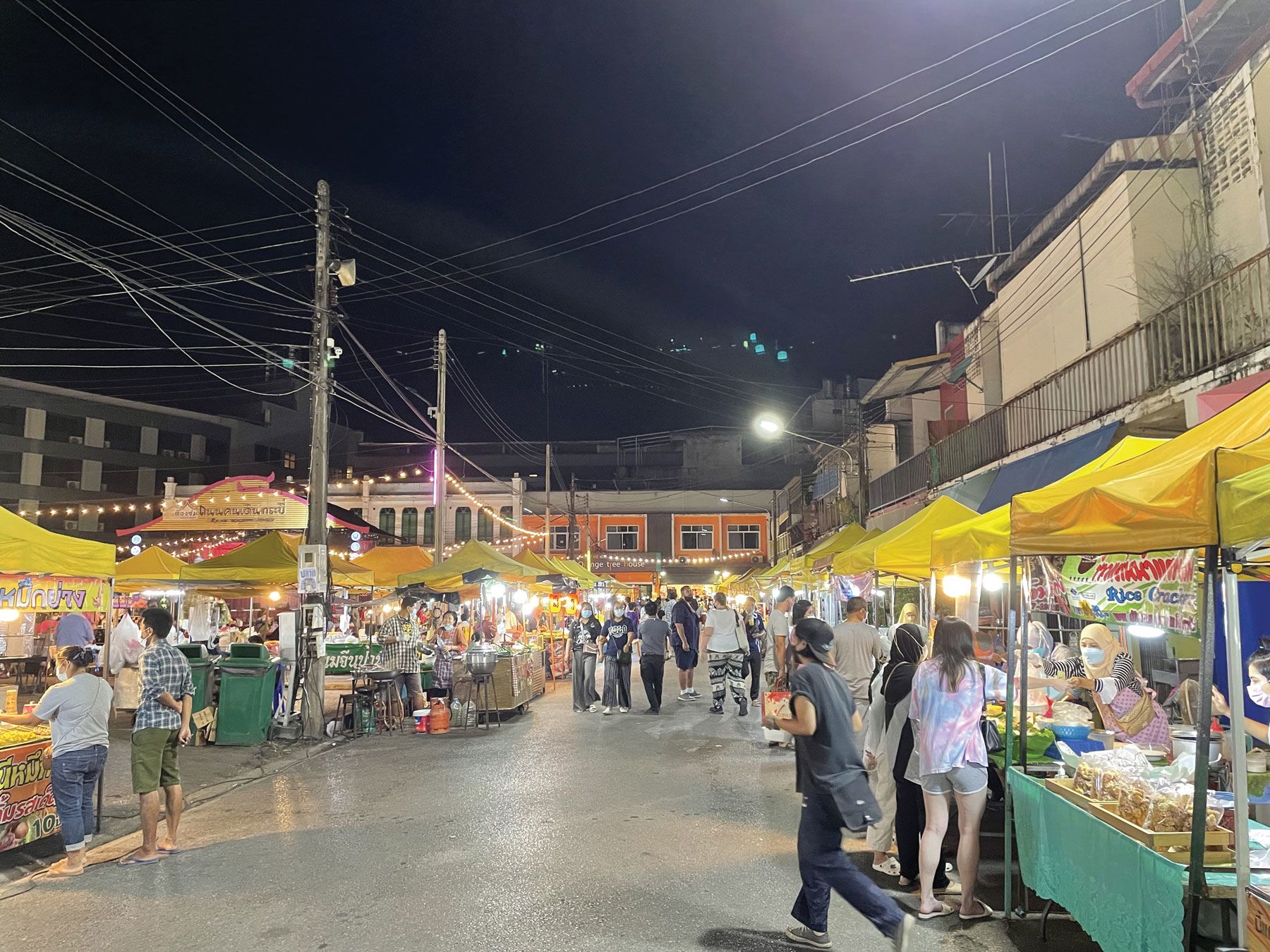 The scene at Krabi Town's Walking Street is more subdued than in previous years. (Photo by Meagan Drillinger)