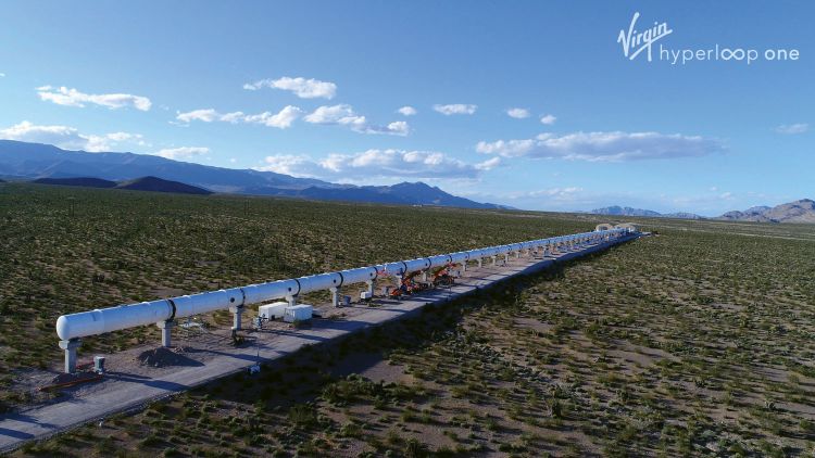Virgin Hyperloop One’s third-of-a-mile test tunnel, which has carried a pod at 220 mph. (Courtesy of Virgin Hyperloop One)