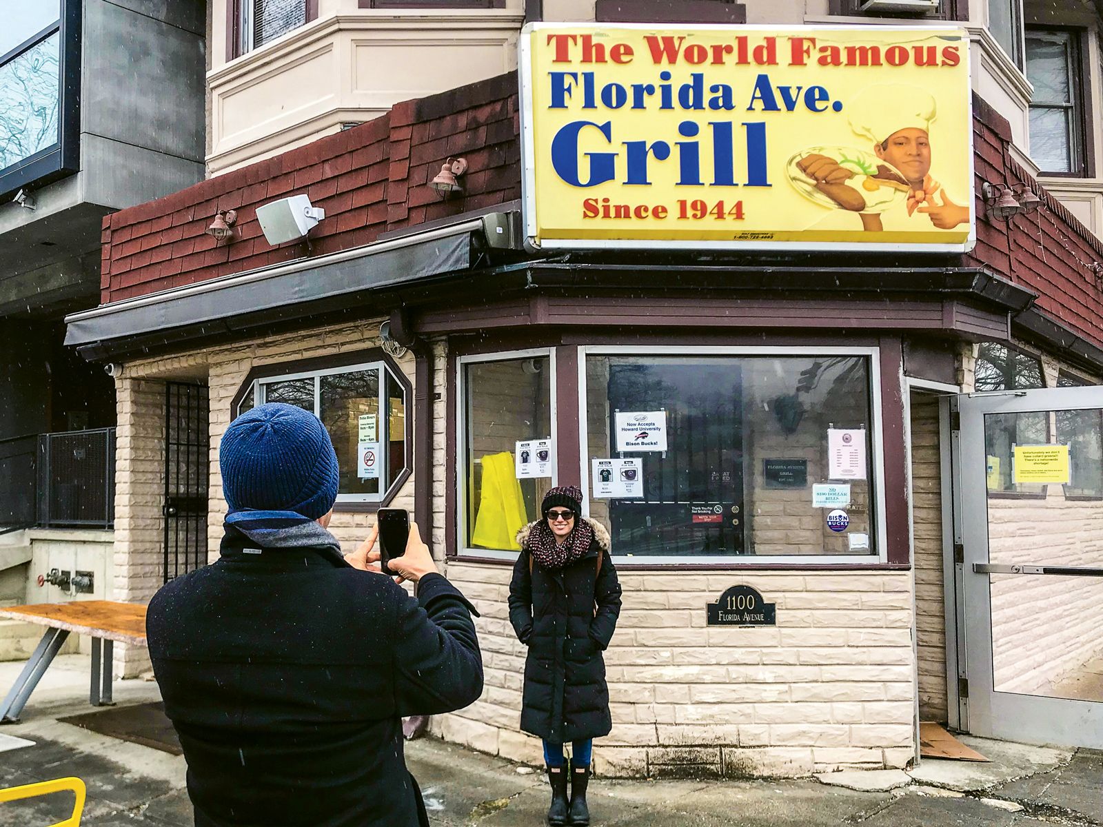 Fork Tours visits the Florida Avenue Grill, left, the longest continually operating Black-owned restaurant in the U.S. (Photo courtesy of Fork Tours)