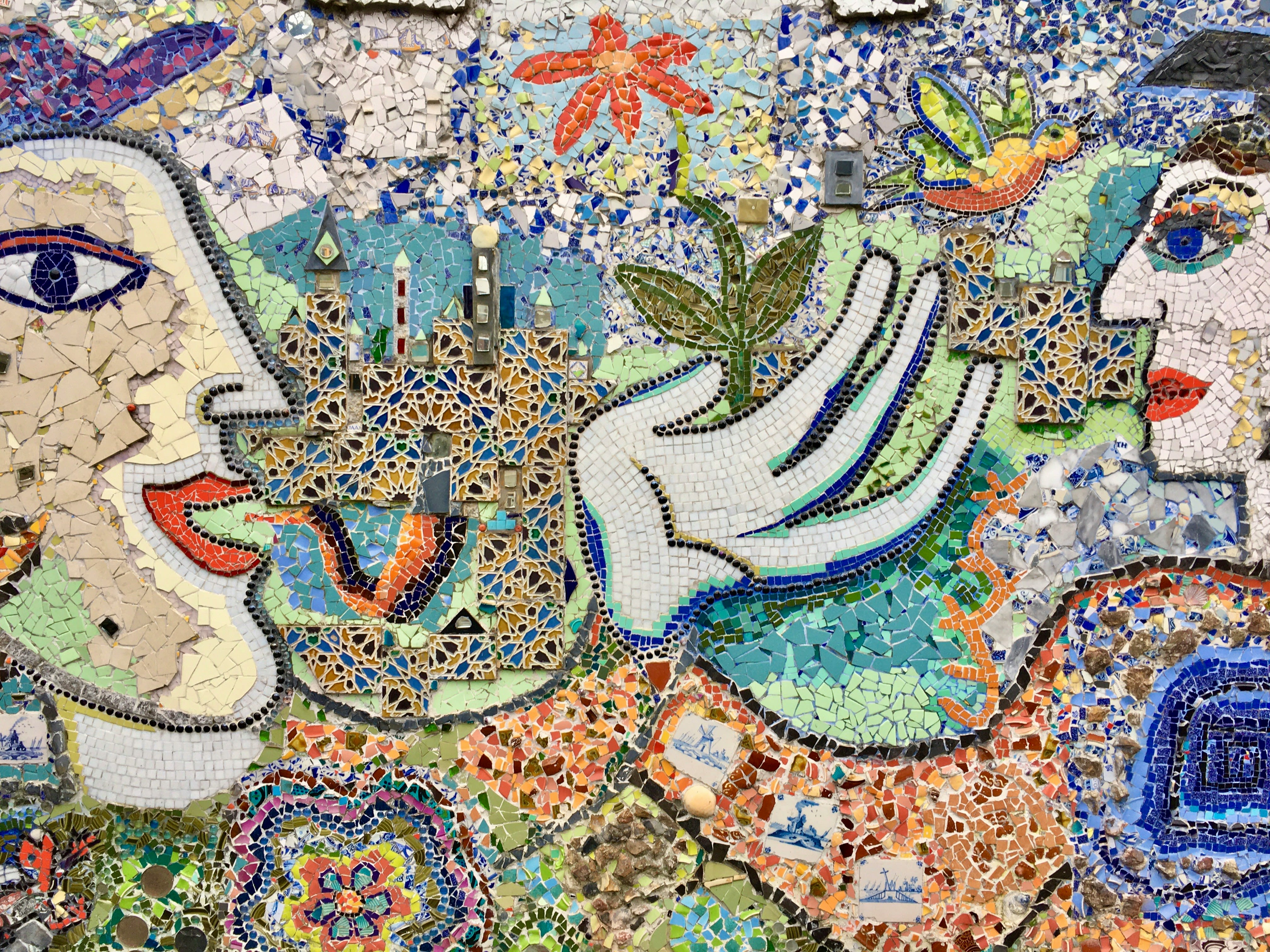 a close up of a colorful background