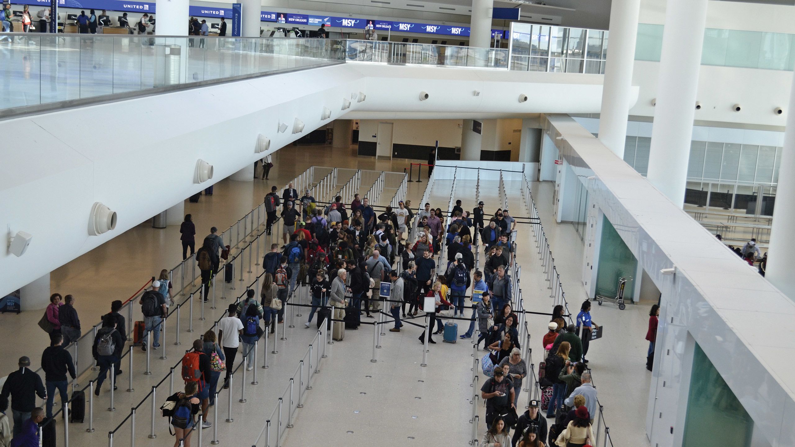 New Orleans’ Louis Armstrong Airport has consolidated its security checkpoints.