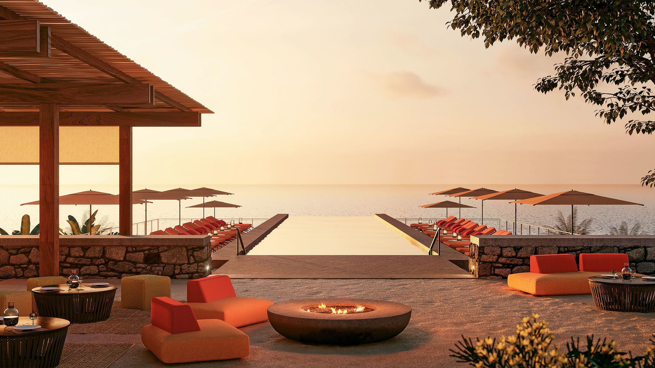A rendering of a pool area at the One&Only Mandarina on the Riviera Nayarit