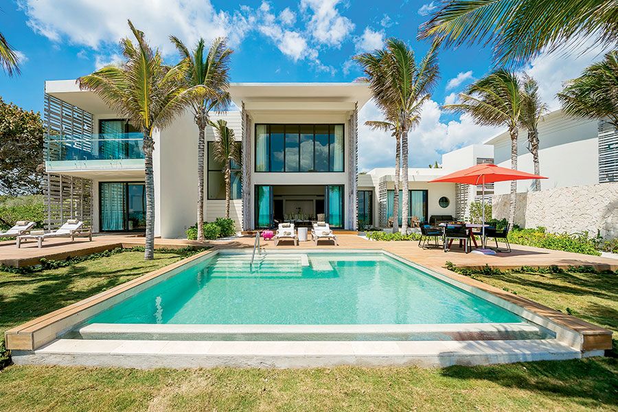 The Andaz Mayakoba Resort Riviera Maya, part of the Mayakoba master-planned community with residences, hotels, golf courses, marinas and shops.