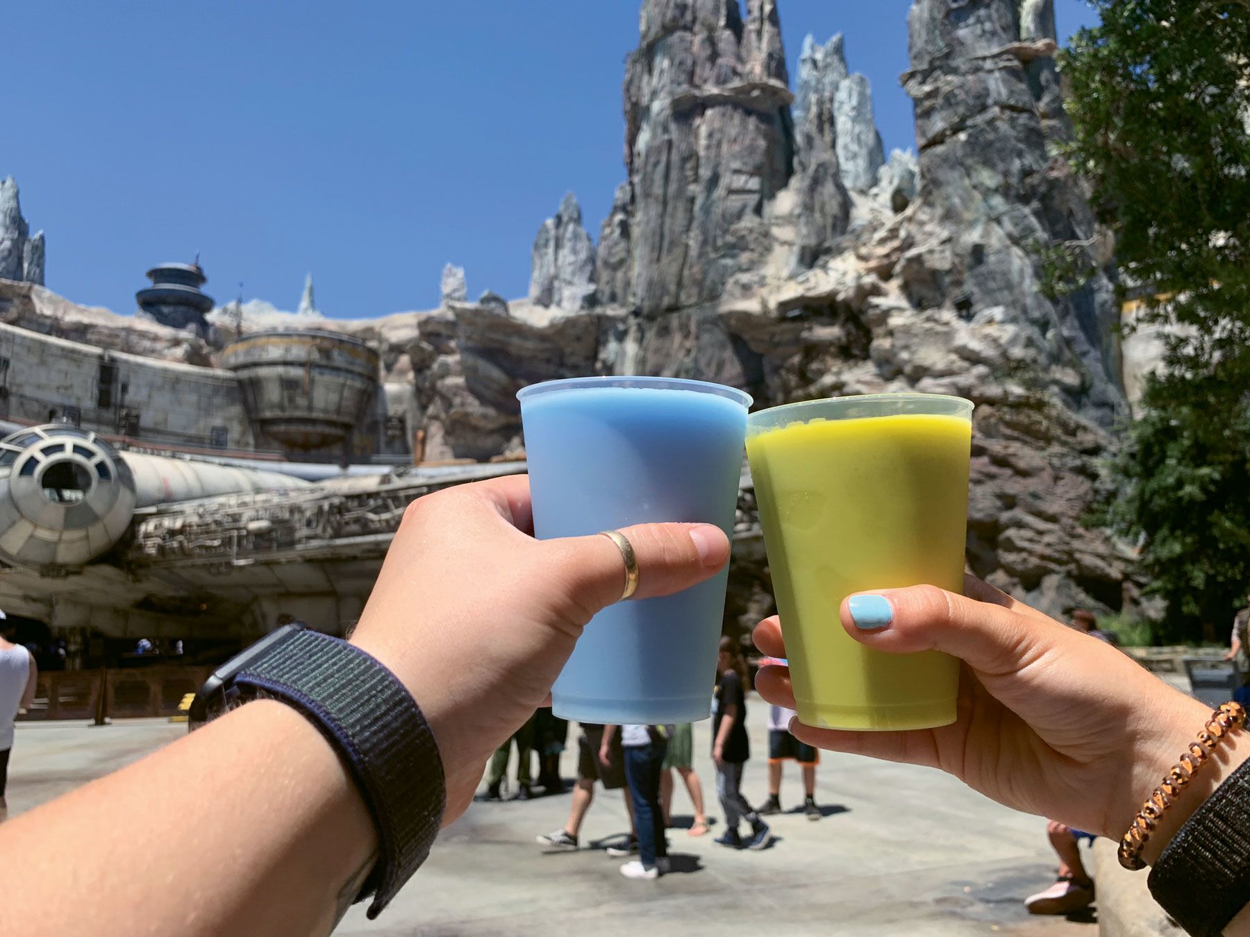 The famed blue and green “milk” served at Star Wars: Galaxy’s Edge is far from the only plant-based food you can find these days at Disney parks. (TW photo by Jamie Biesiada)