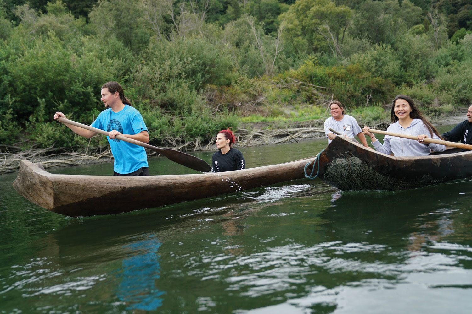The Yurok Tribe, whose ancestral home sits along the Klamath River and California’s redwood forests, offers canoeing in handcarved redwood boats. (Photo courtesy of Yurok Tribe)