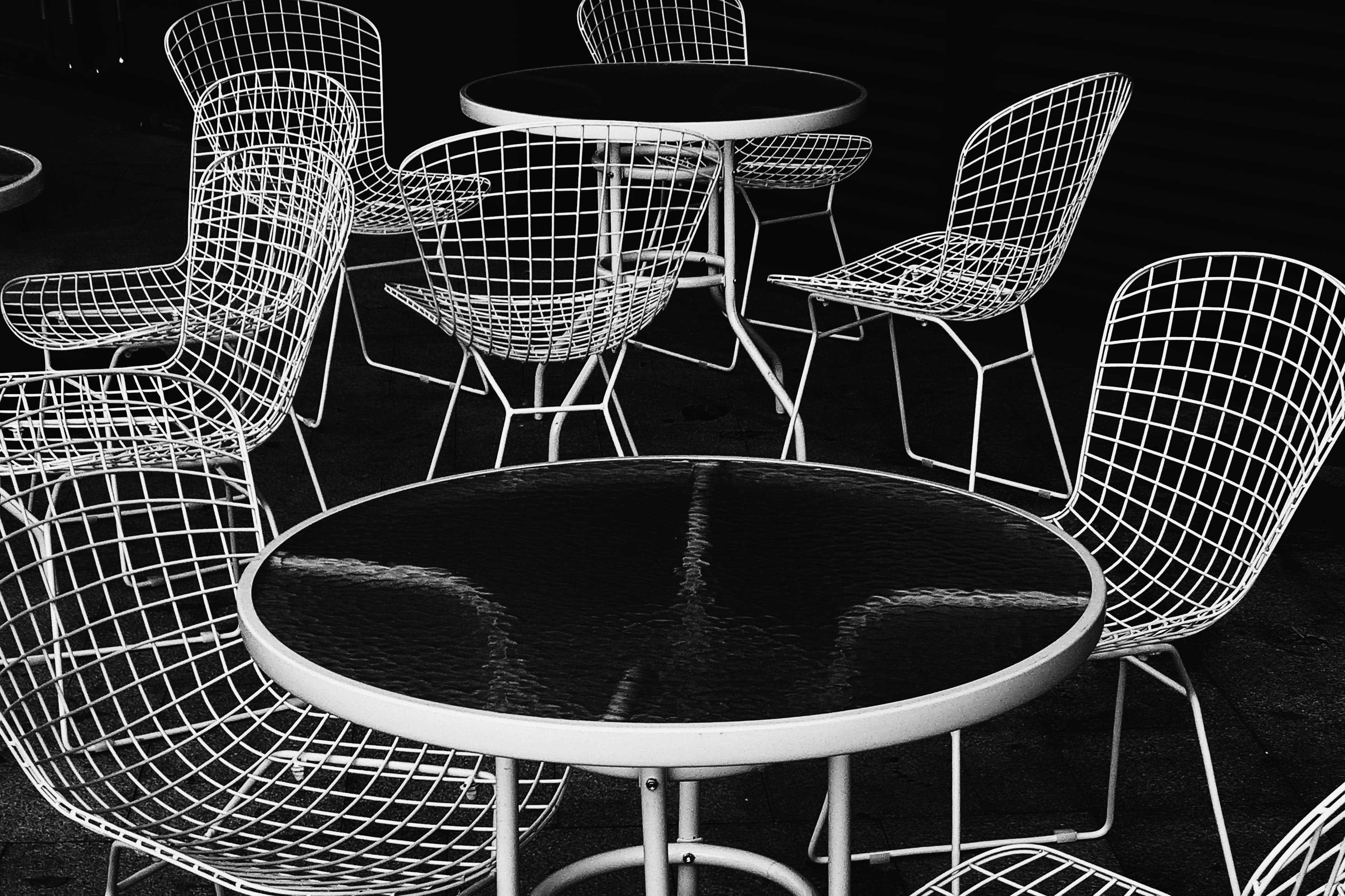 black and white checked chairs