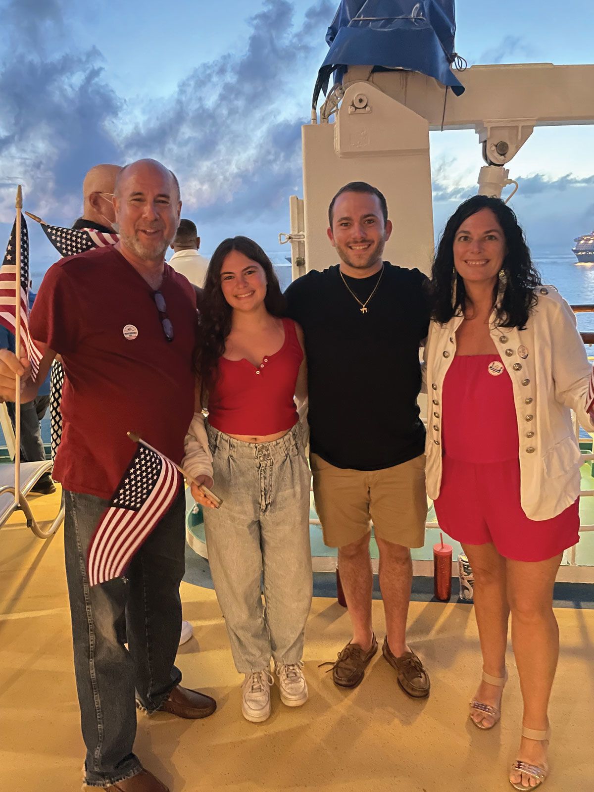 Travel advisor Jamie Zand, her husband, Bryan, daughter Liza and son Alex on the Freedom of the Seas on the Fourth of July. (Photos by Alex Zand @alexzand)