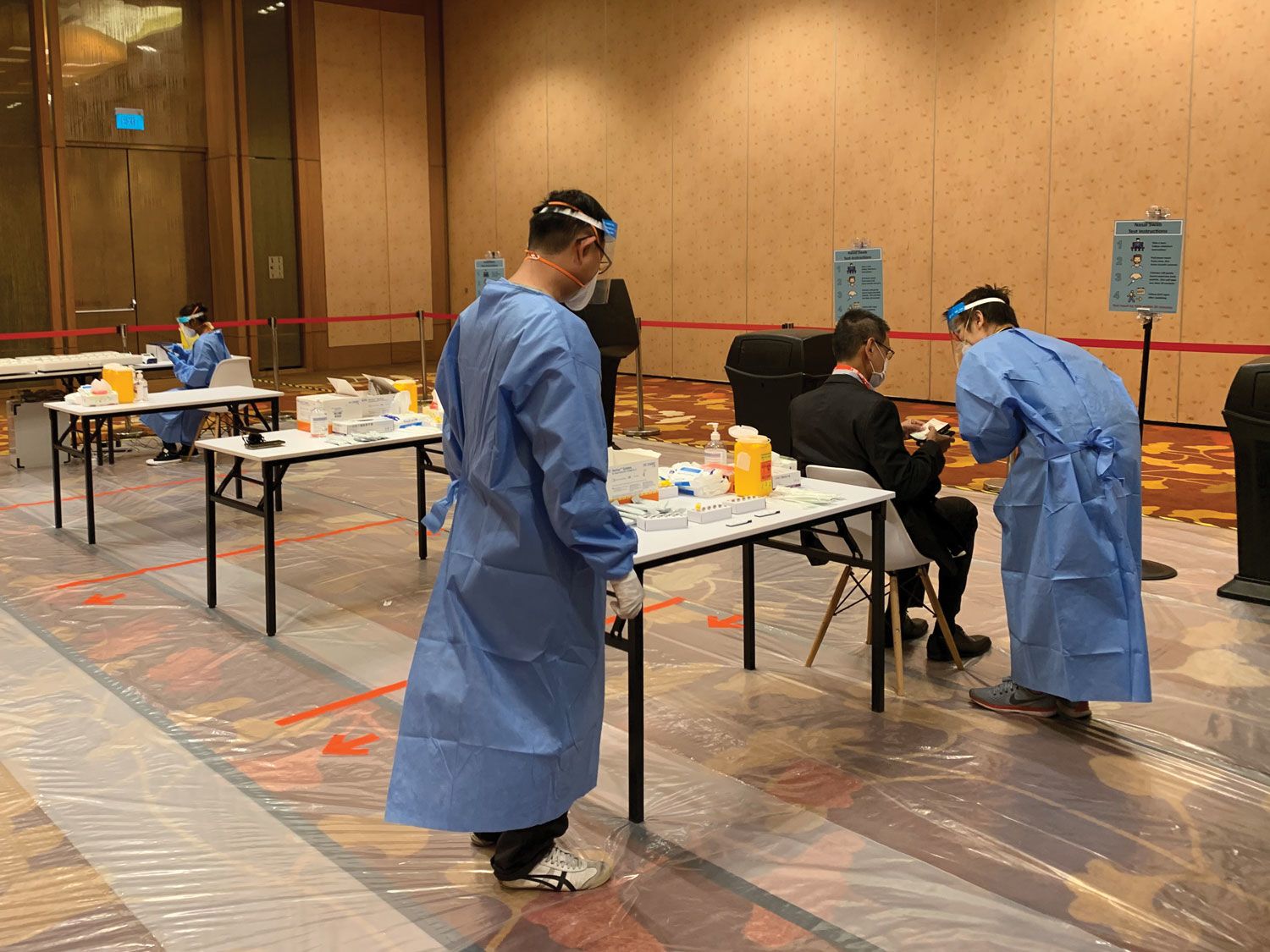 Antigen Rapid Tests  are being required of anyone attending  meetings or events in Singapore. (Photo by Yeoh Siew Hoon)