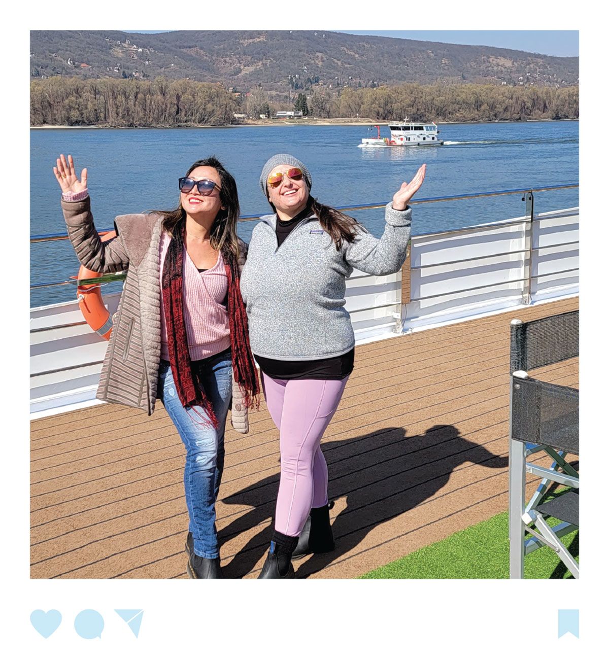 Travel advisors Mary Jane Manole, left, and Molly Foster on the Emerald Sun in Budapest. (Courtesy of Mary Jane Manole)