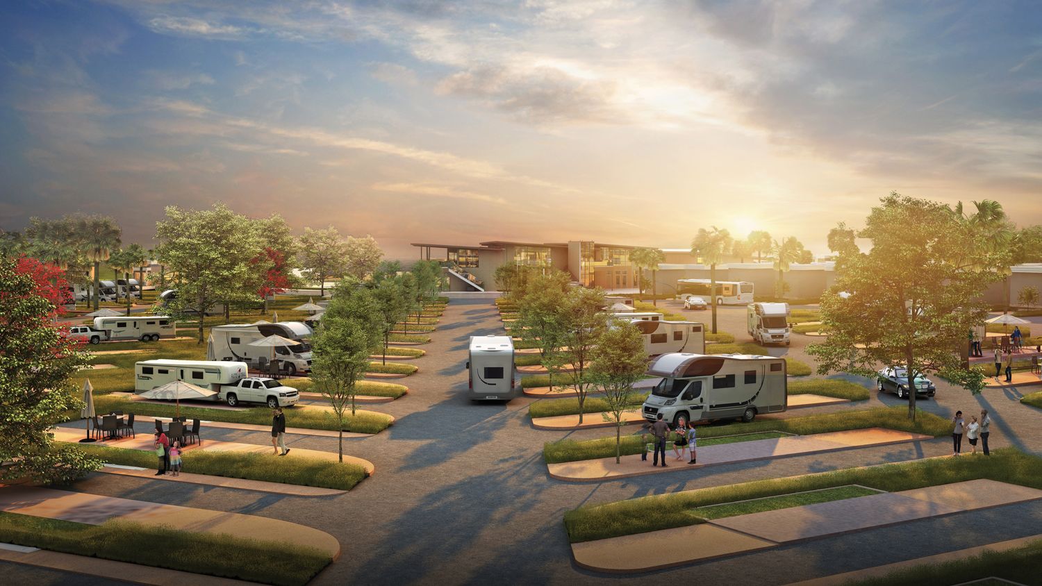 A rendering of Sun Communities’ upcoming RV resort, which will open as part of the Port of San Diego’s Chula Vista bayfront redevelopment.