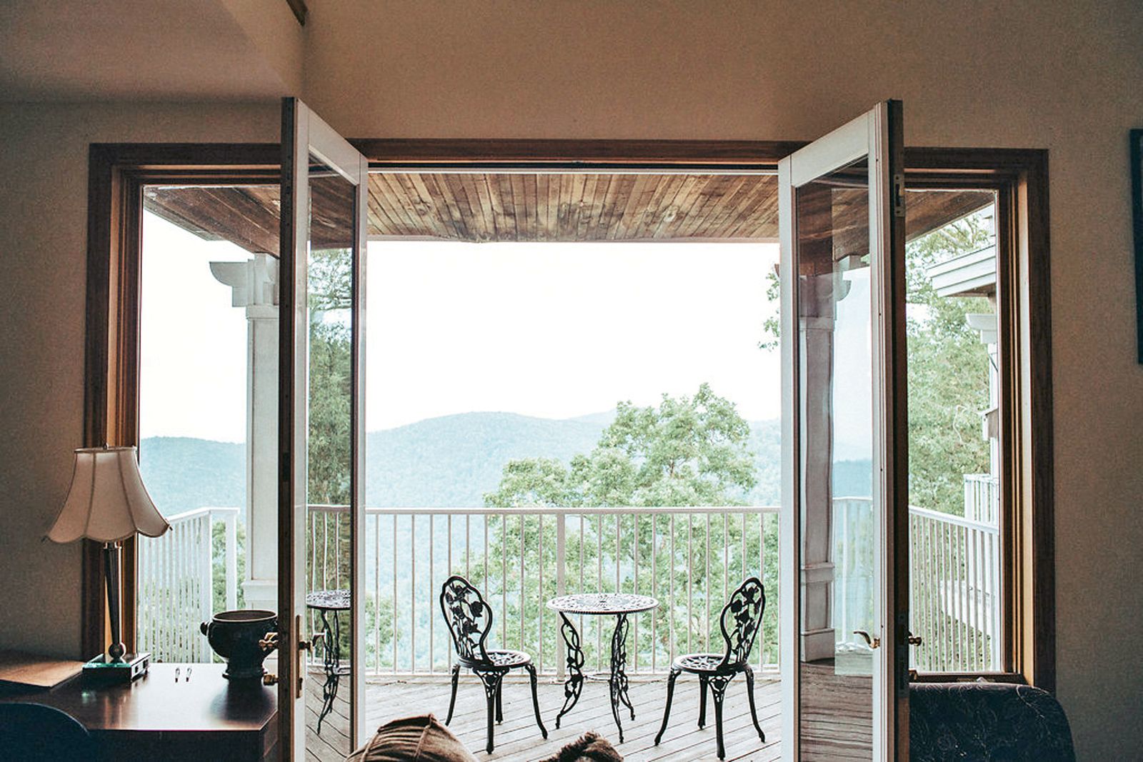 A view of the Blue Ridge Mountains from a guestroom at the Art of Living Retreat Center. (Courtesy of the Art of Living Retreat Center)