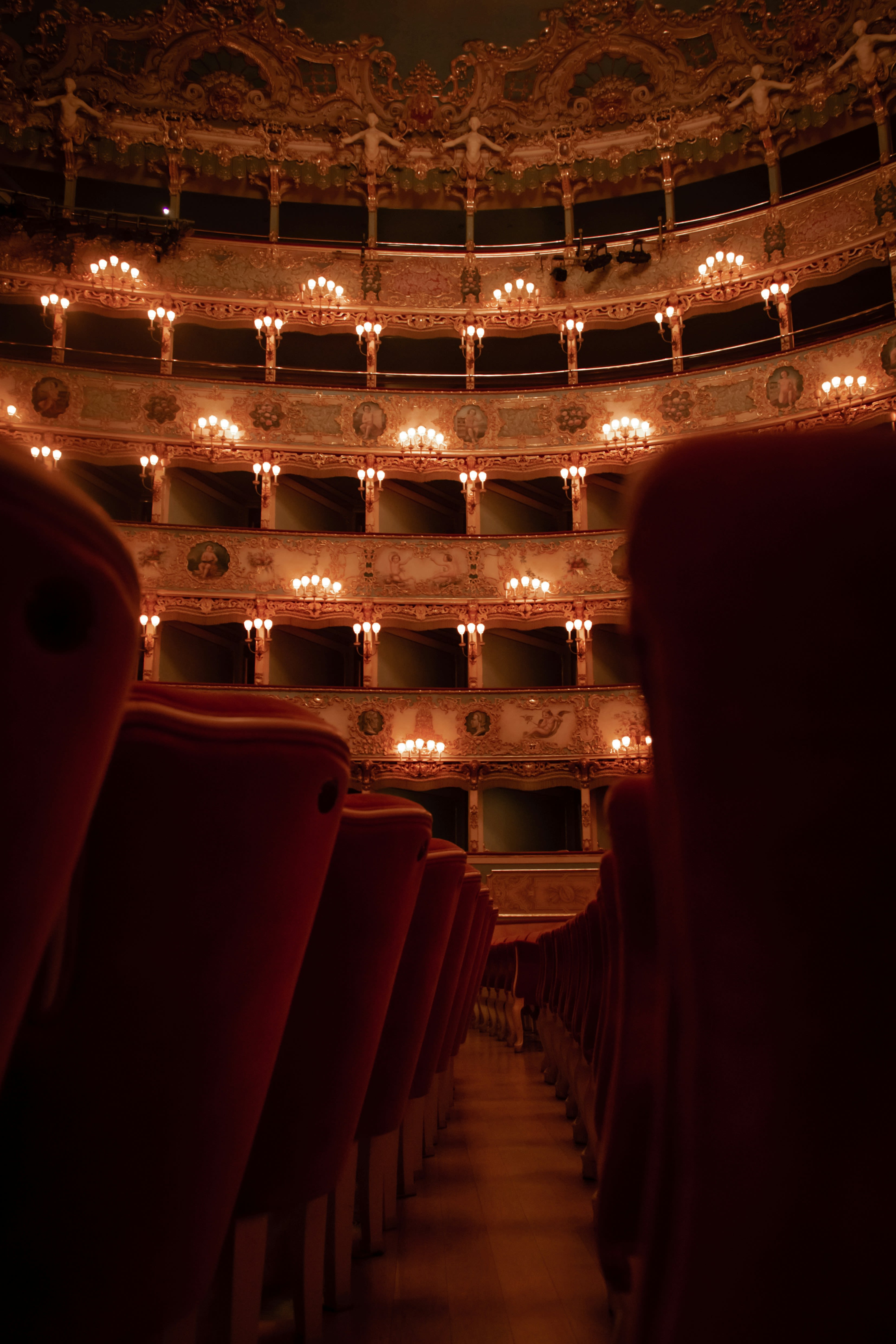 red and gold theater seats