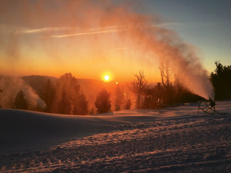 Snowmaking in progress on Lake Tahoe’s Heavenly Mountain, operated by Vail Resorts, which has earmarked $150 million for capital improvements in 2018, including snowmaking upgrades.