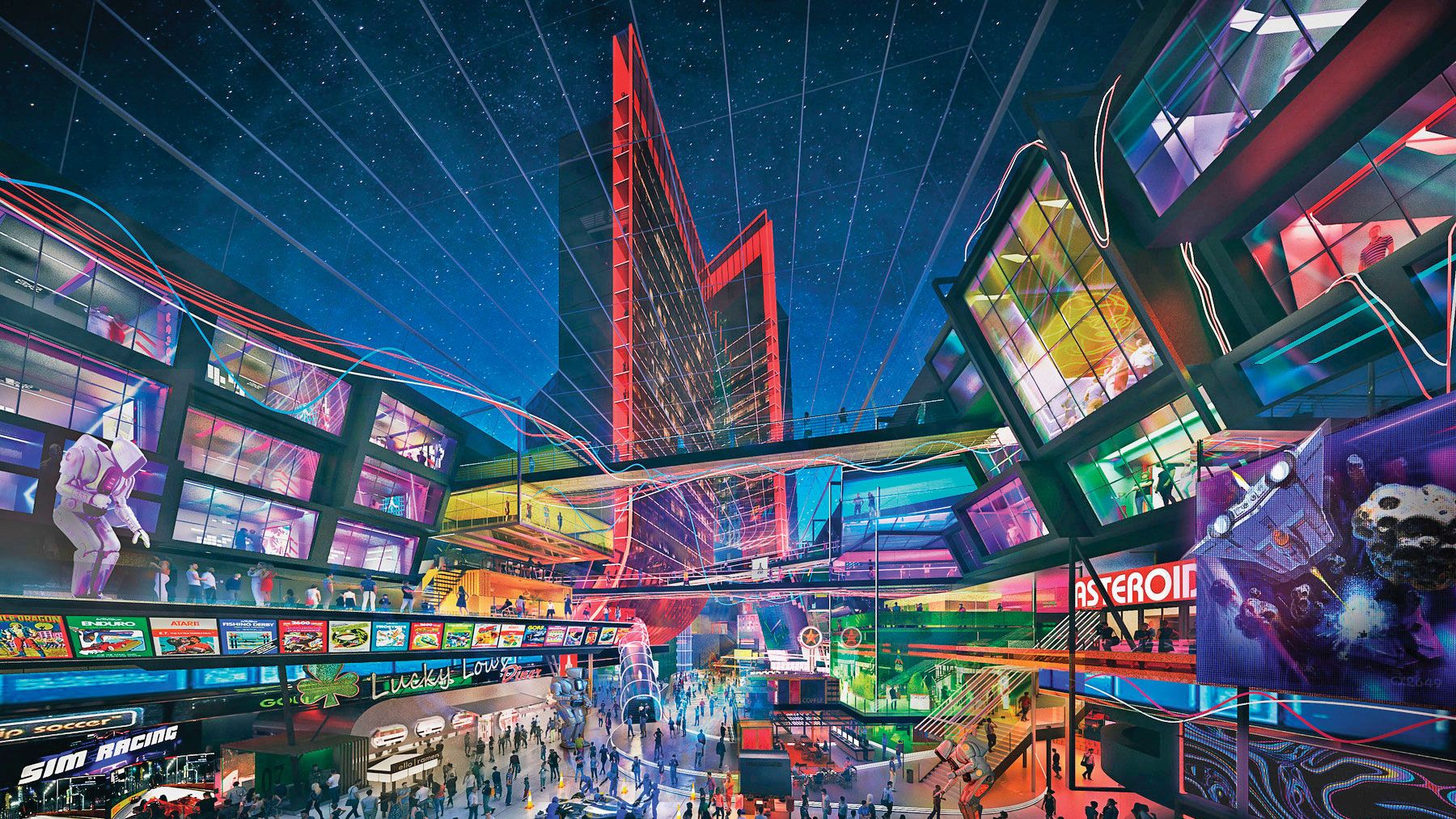 The Atari Hotels designed by Gensler Hospitality are on the cutting edge of blending technology with the guest experience. (Courtesy of Gensler Hospitality)