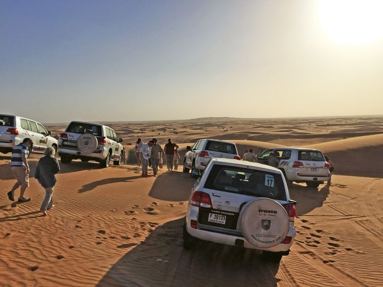 Dune bashing during a desert safari outside Dubai, one of the Gulf destinations that increasingly is seen as a desirable stopover for long-haul flights to Southeast Asia. (TW Photo by Eric Moya)