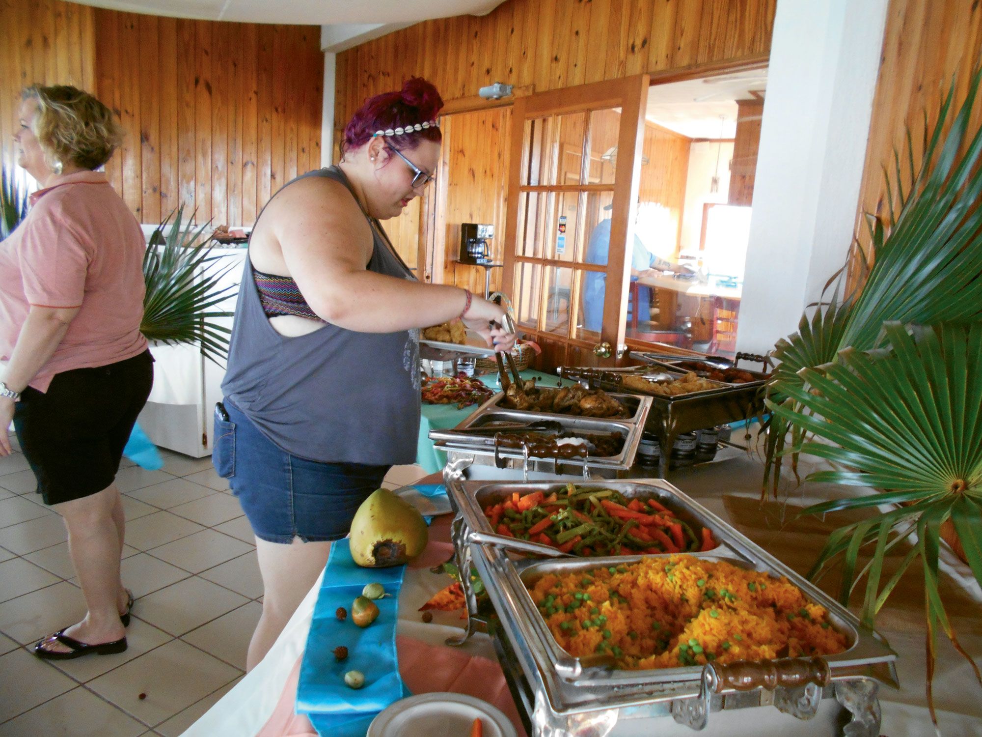 Three buffet meals a day are offered at the Resort, with menus featuring a mix of Caribbean specialties and American comfort food.