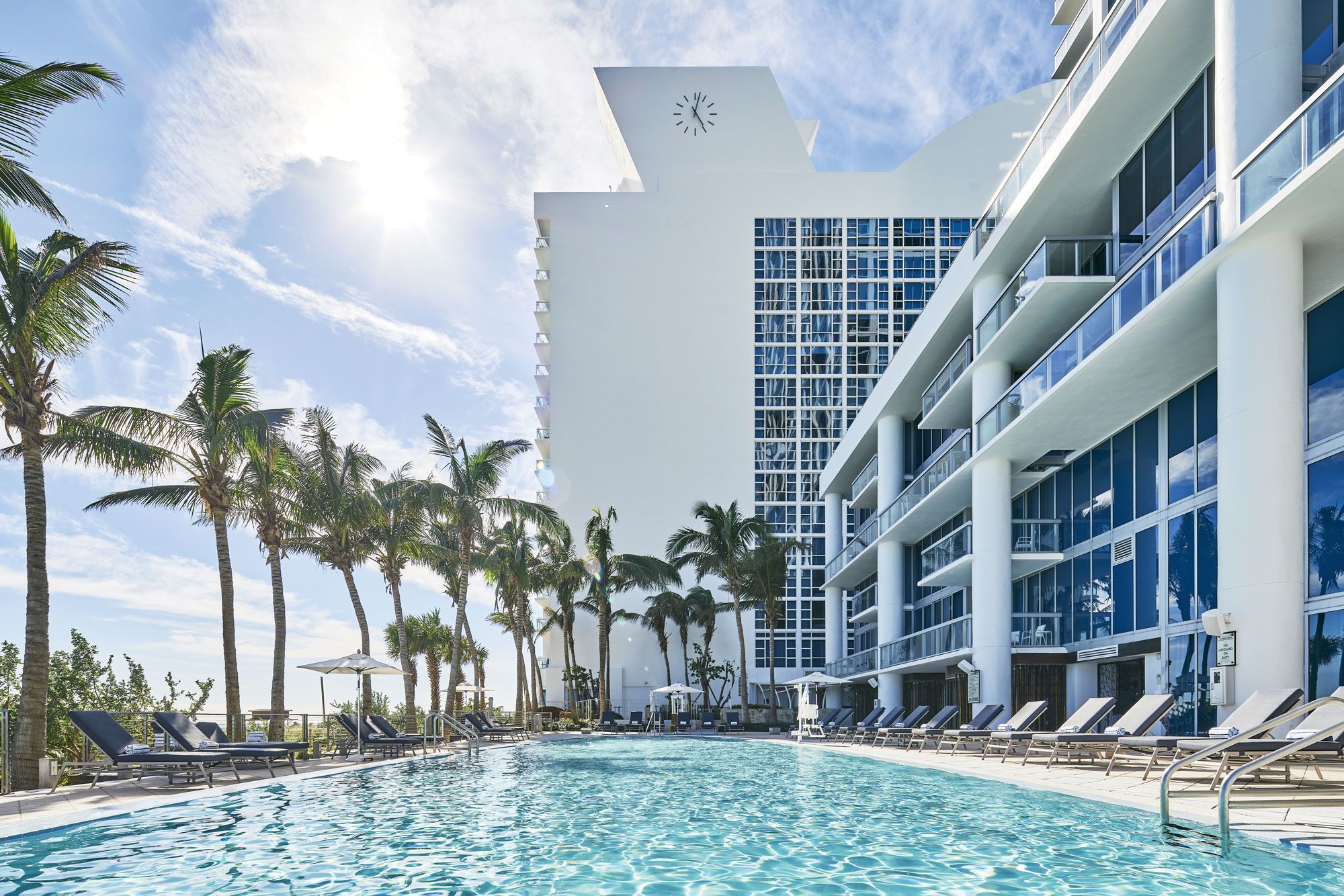 The pool area at the Carillon Miami Wellness Resort, which offers nonsurgical aesthetic procedures.
