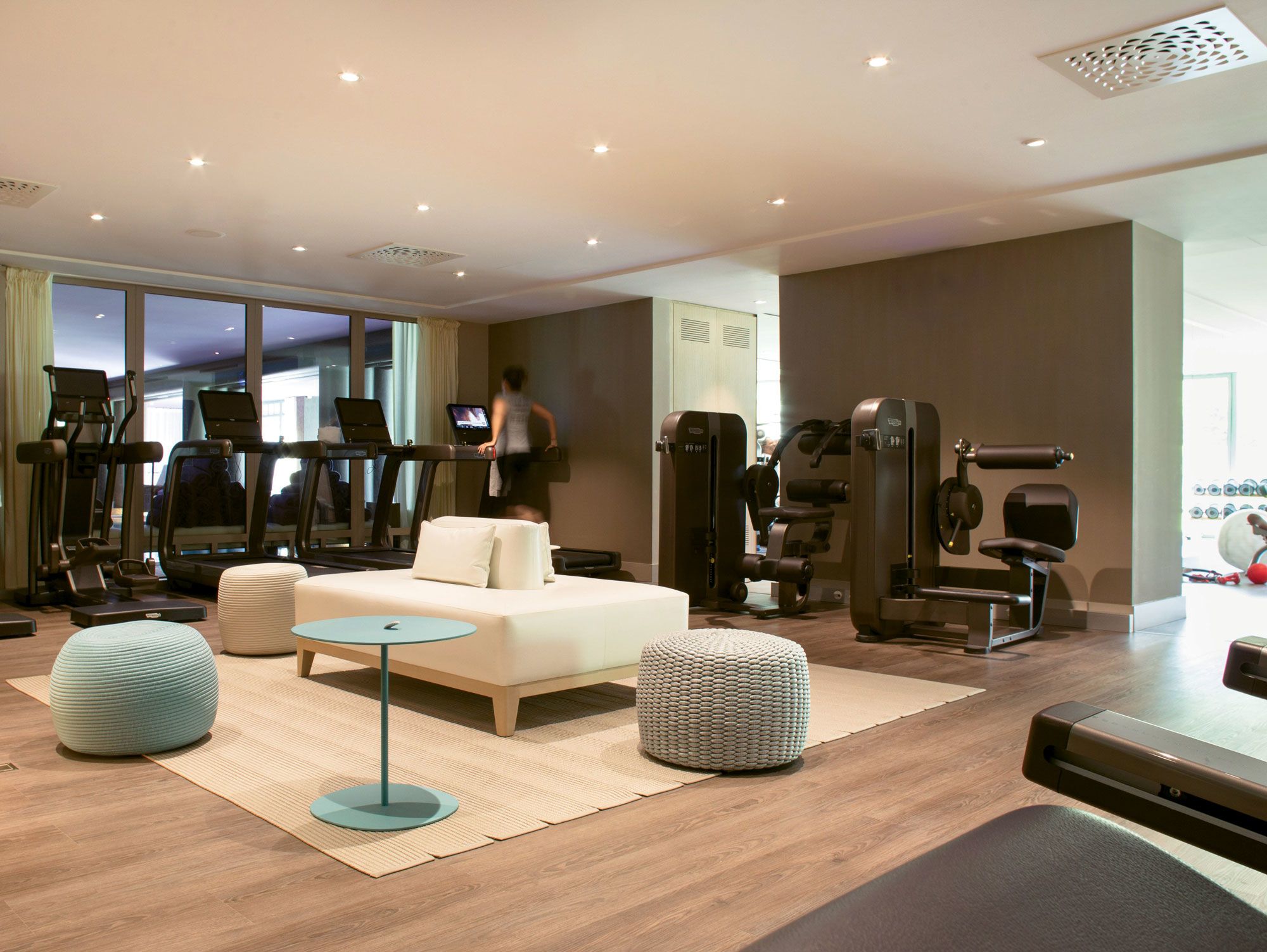 The fitness lounge at the Nescens Spa at La Reserve Geneve. The medical spa concept has a long history in Europe.