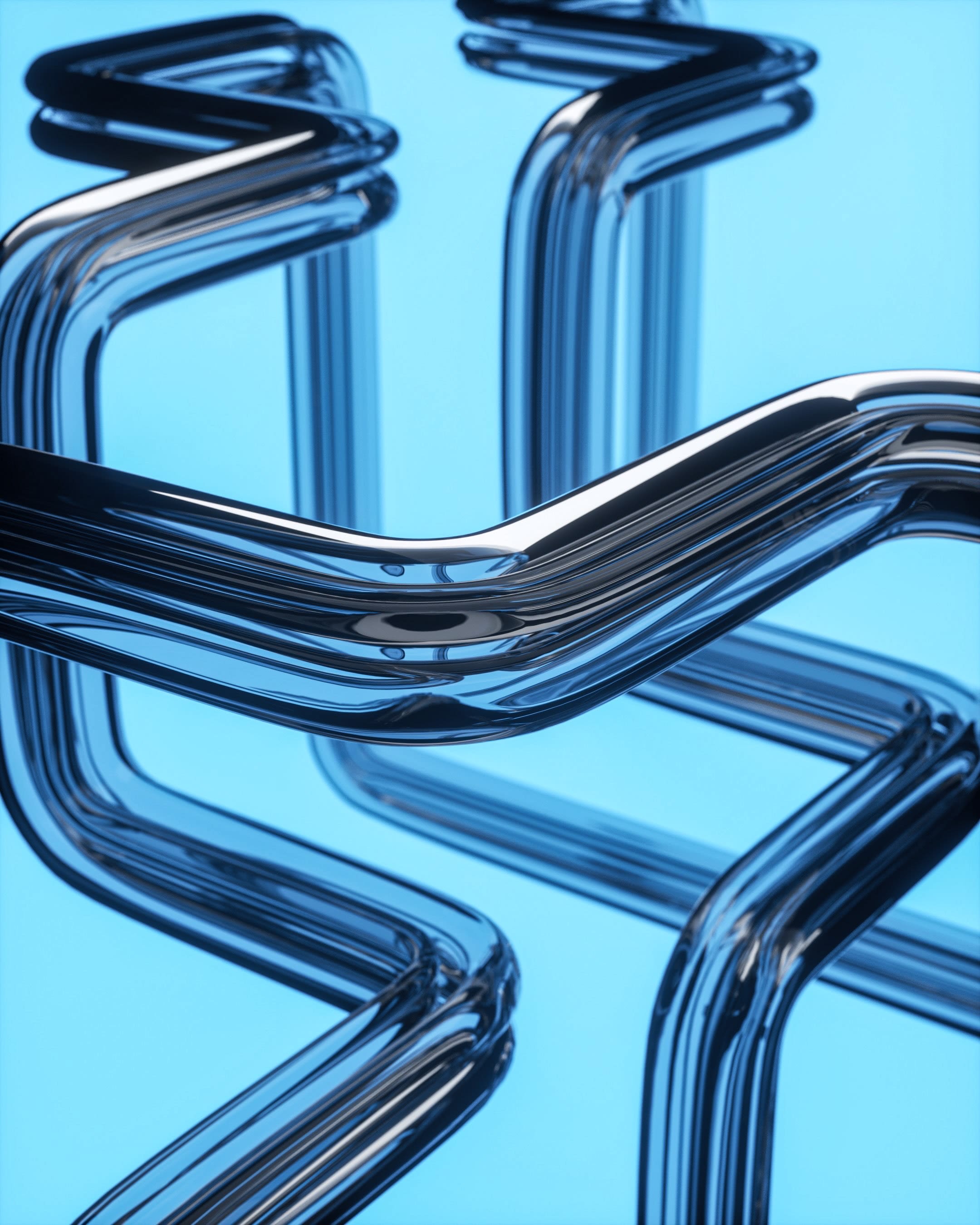 a close up of a metal object on a blue background