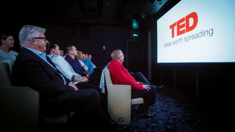 TED Talk screened on one of Viking Cruises’ ships. TED is one of the line’s cultural partners. 