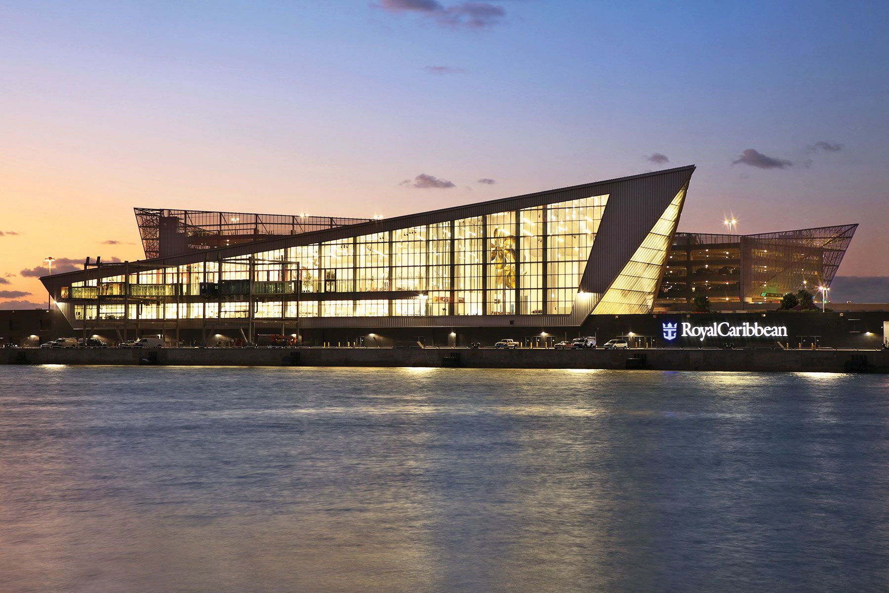 Royal Caribbean International’s distinctive “Crown of Miami” terminal in PortMiami. (Courtesy of Royal Caribbean Group)