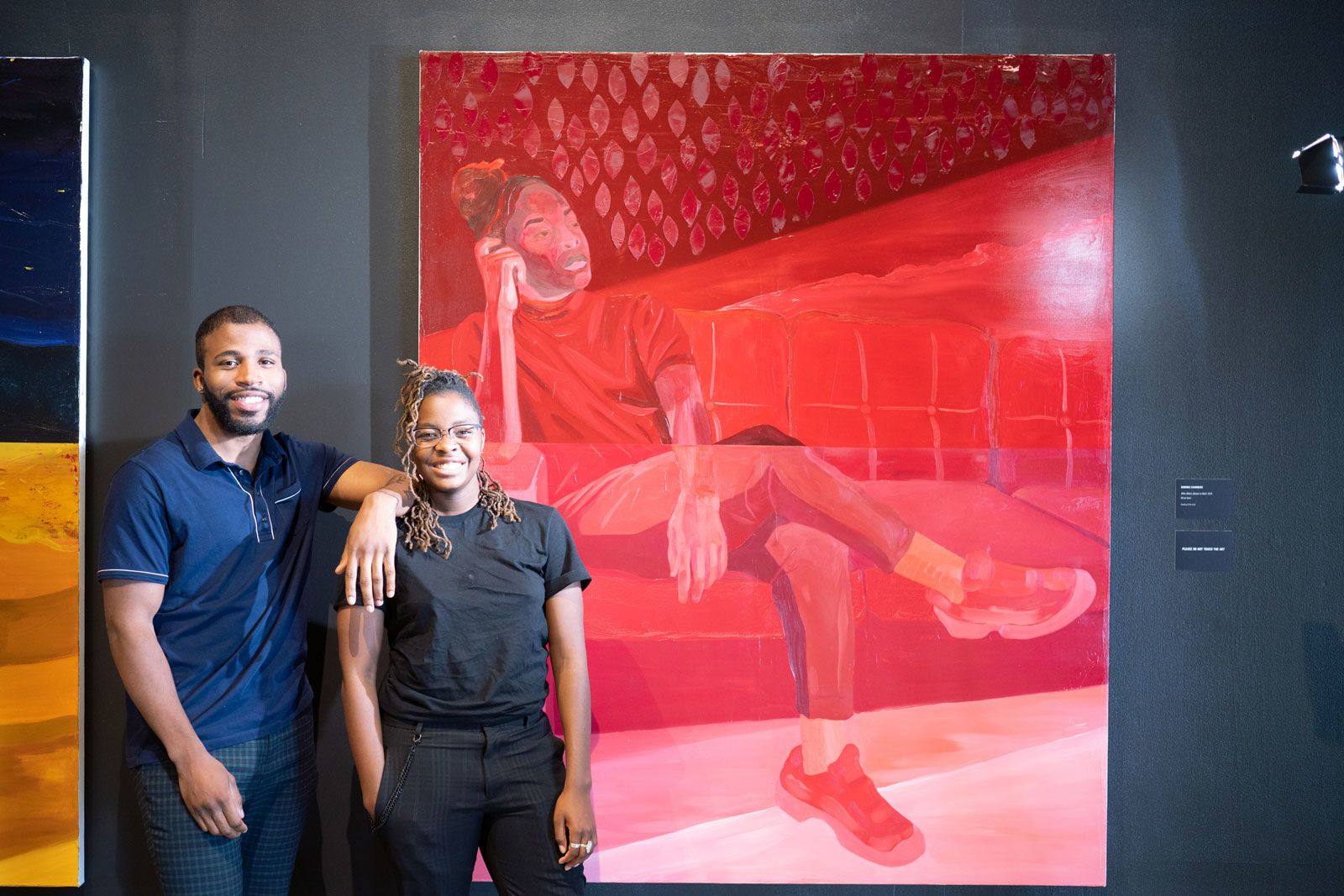 Dominic Chambers and Amani Lewis each had their first solo exhibits at the August Wilson African American Cultural Center in Pittsburgh. (Photo by Joey Kennedy, courtesy of  August Wilson African American Cultural Center)