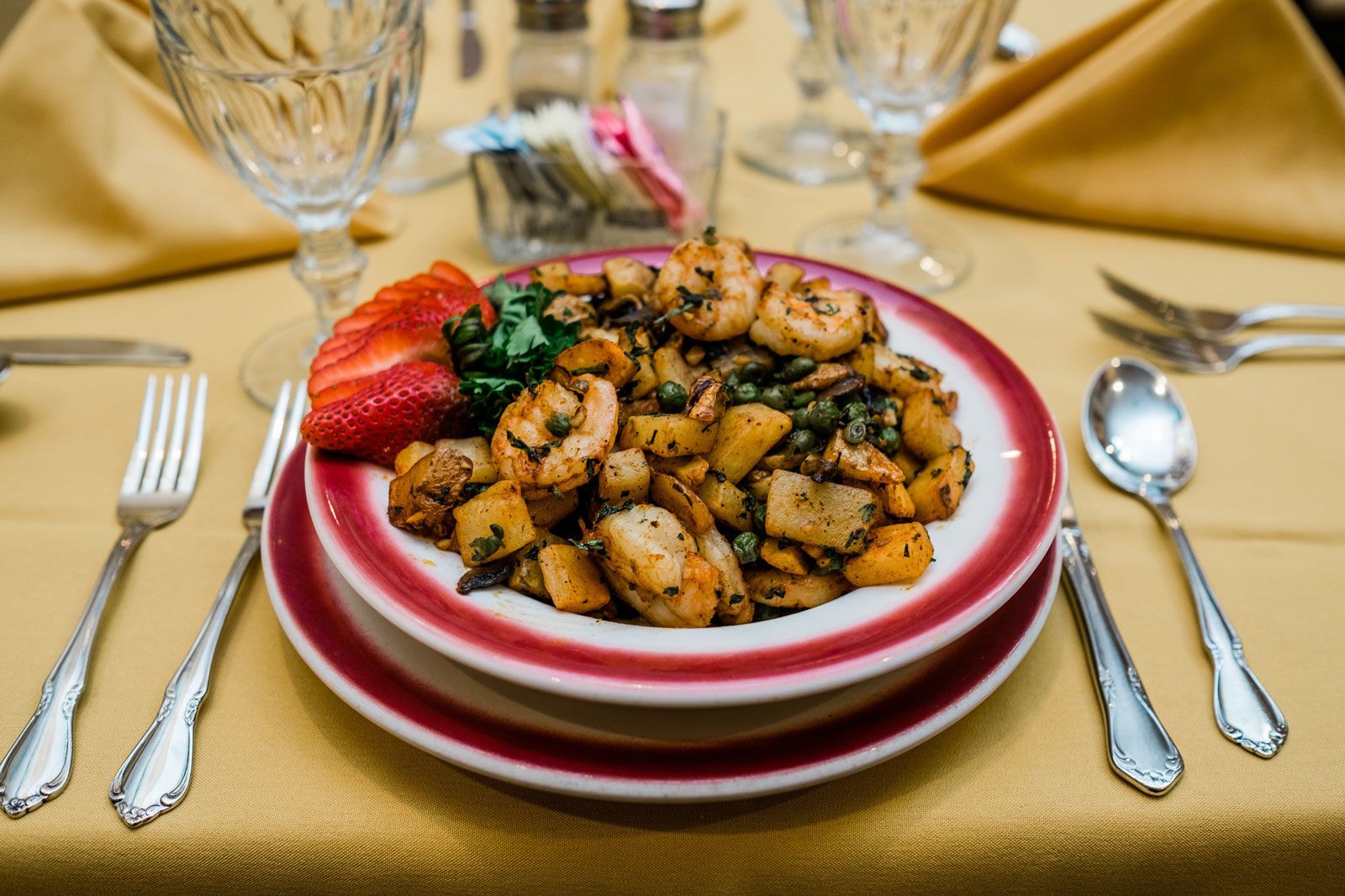 The table is set at Dooky Chase’s Restaurant in New Orleans. (Photo courtesy New Orleans & Co.)