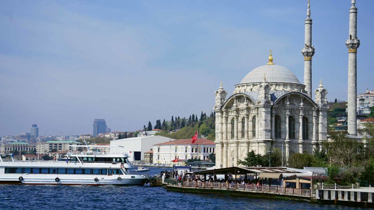  A mosque on the Bosporus, one of more than 2,500 in Istanbul.