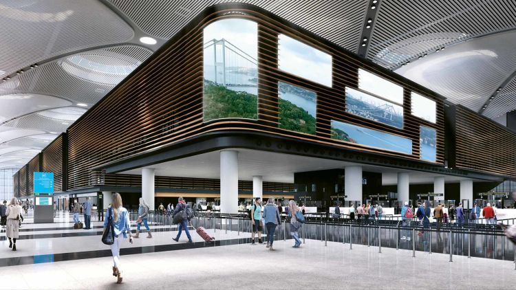 A rendering of Istanbul’s new airport, the first phase of which is set to open in October. Officials say it will be the largest in the world, with an annual passenger capacity of up to 200 million. Turkish Airlines, already the world’s largest carrier in terms of countries served, is expanding to match the airport. It has more than 230 aircraft on order. 