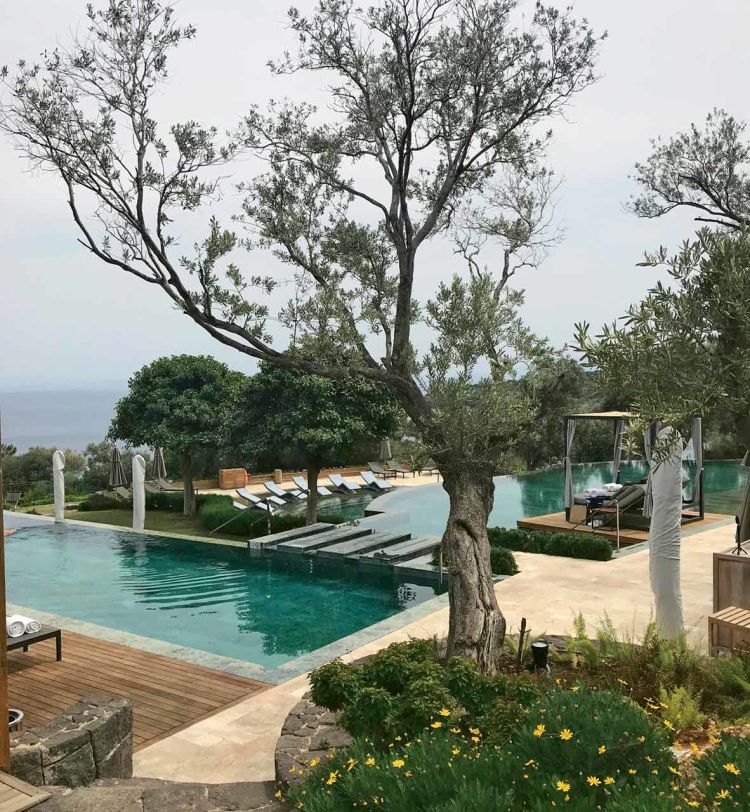 The pool at the Mandarin Oriental, Bodrum, where most rooms and suites also have their own pools. 