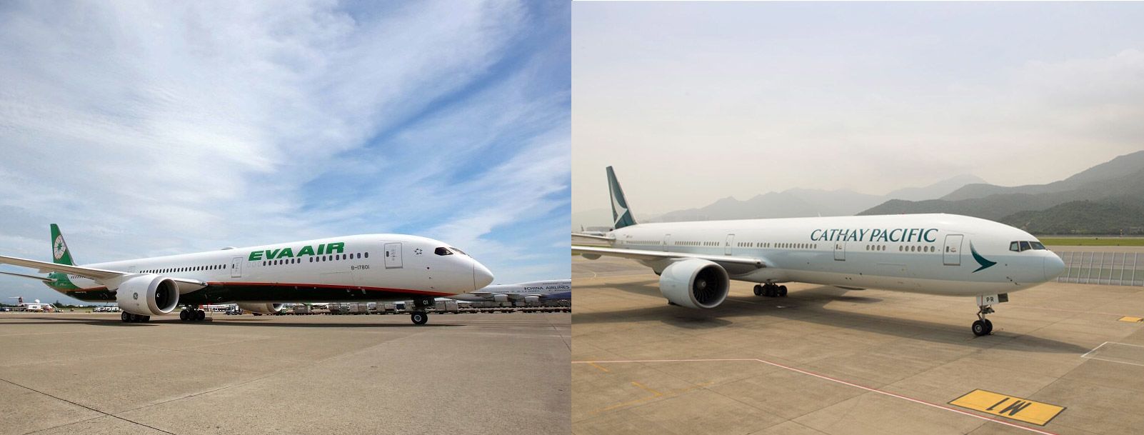 Pick an eco-friendly airline that makes green practices a key business priority. (Eva Air and Cathay Pacific) 