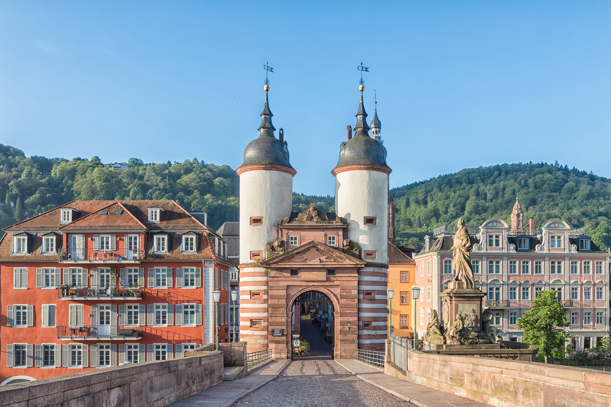 The Karl Theodor Bridge, commonly known as Old Bridge, in Heidelberg, Germany.