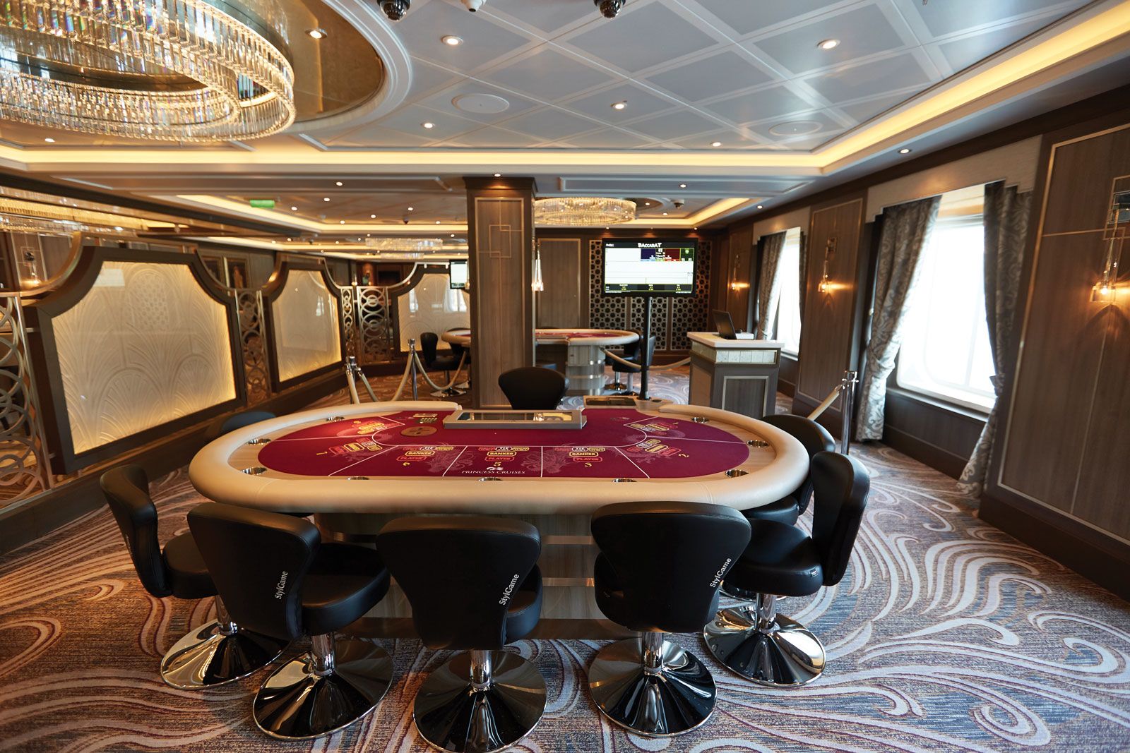 A gaming table on Princess Cruises’ Majestic Princess. Casinos’ frequently touched surfaces present a challenge.