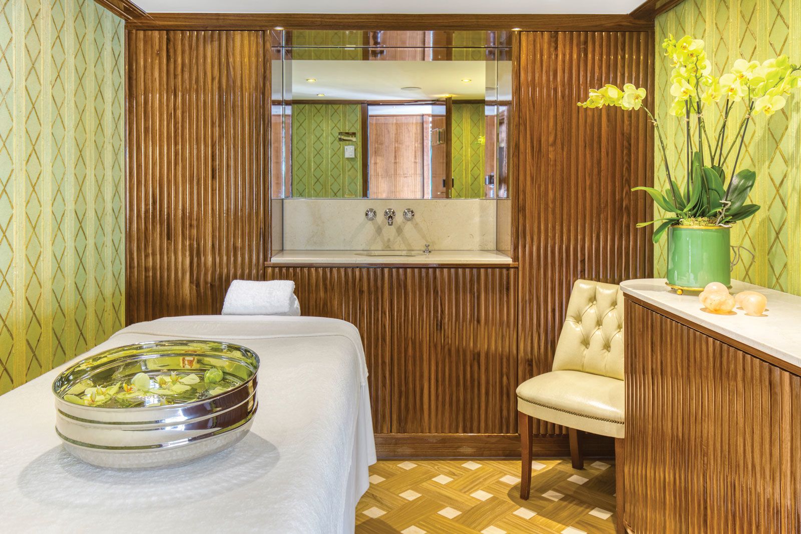 A spa room on a Uniworld Boutique River Cruise Collection ship.