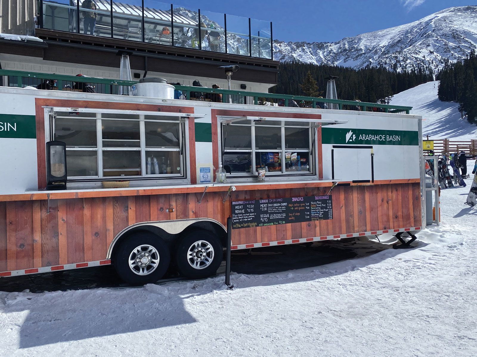 Food trucks like this one at Colorado’s Arapahoe Basin became common at ski resorts this year.  (TW Photo by Robert Silk)