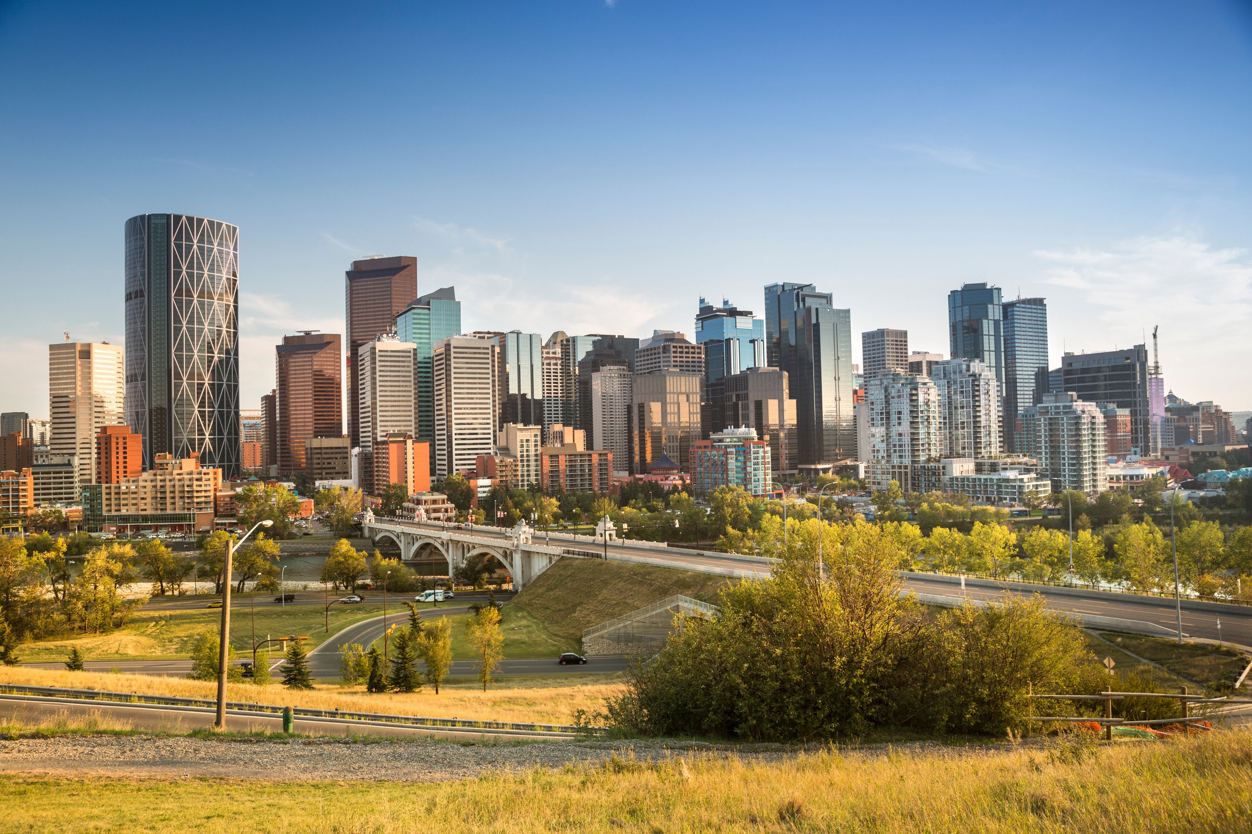 Calgary cityscape in Alberta Canada 