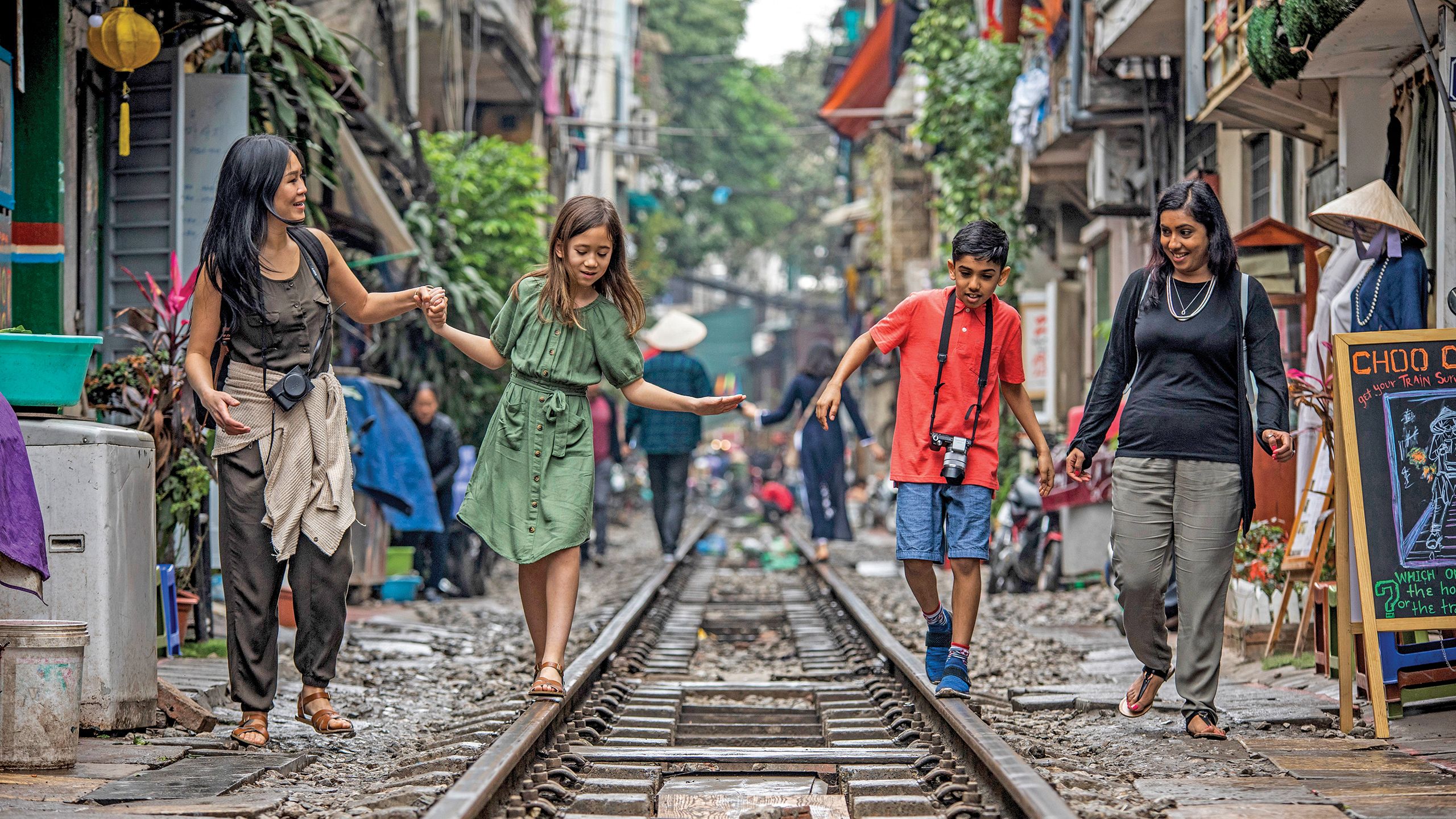Moms explore Vietnam with their children as part of a G Adventures National Geographic Family Journeys trip.