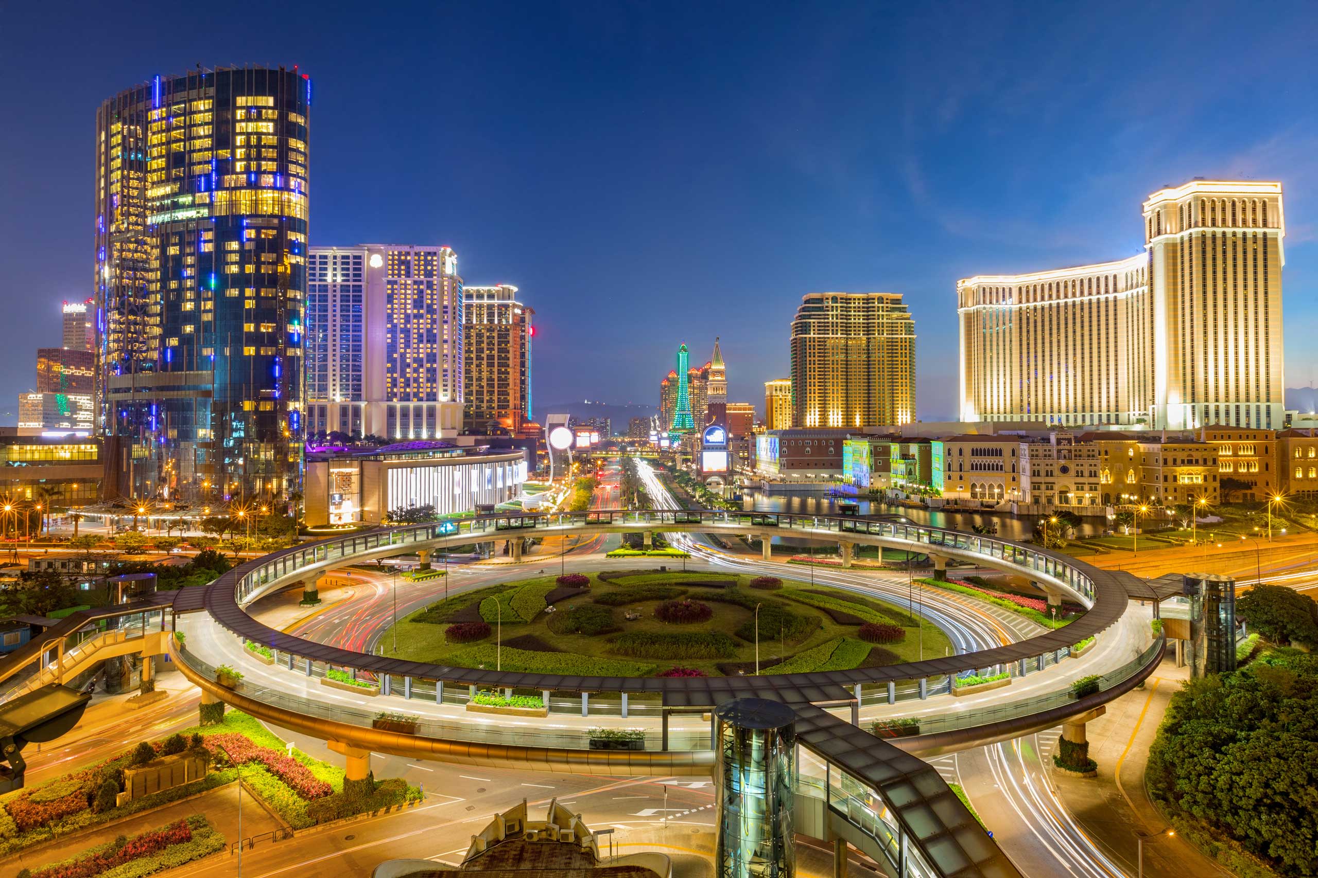 A nightview of the Cotai strip