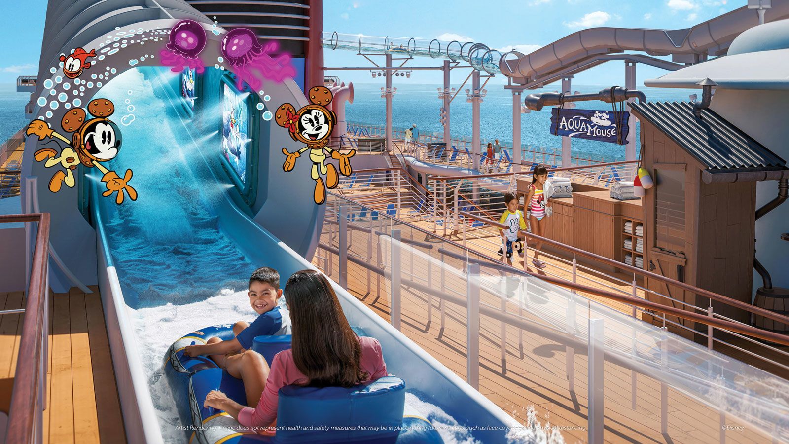 The AquaMouse attraction will makes its debut on the Disney Wish.