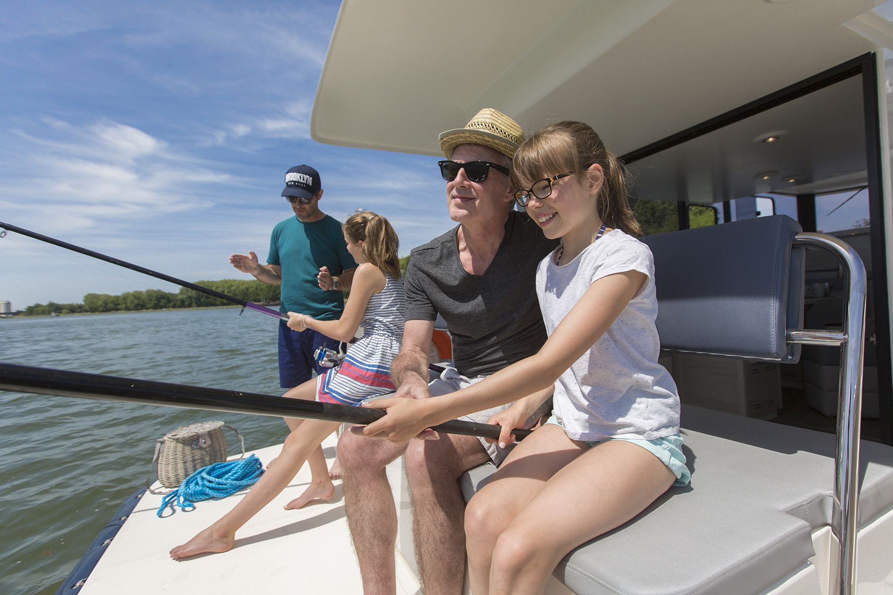 Guests fishing off a Le Boat charter vessel. (Courtesy of Le Boat)