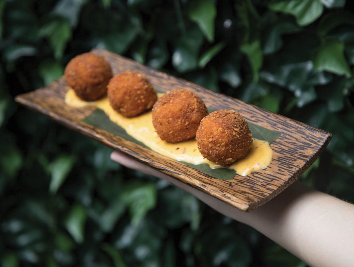 The PHD Terrace serves Crispy Mac & Cheese Balls with truffle Aioli. (Courtesy of PHD Terrace)
