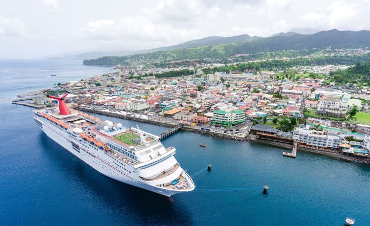 The Carnival Fascination visits Dominica on July 10, its first of 10 scheduled calls there this year. (Photo by Discover Dominica Authority)