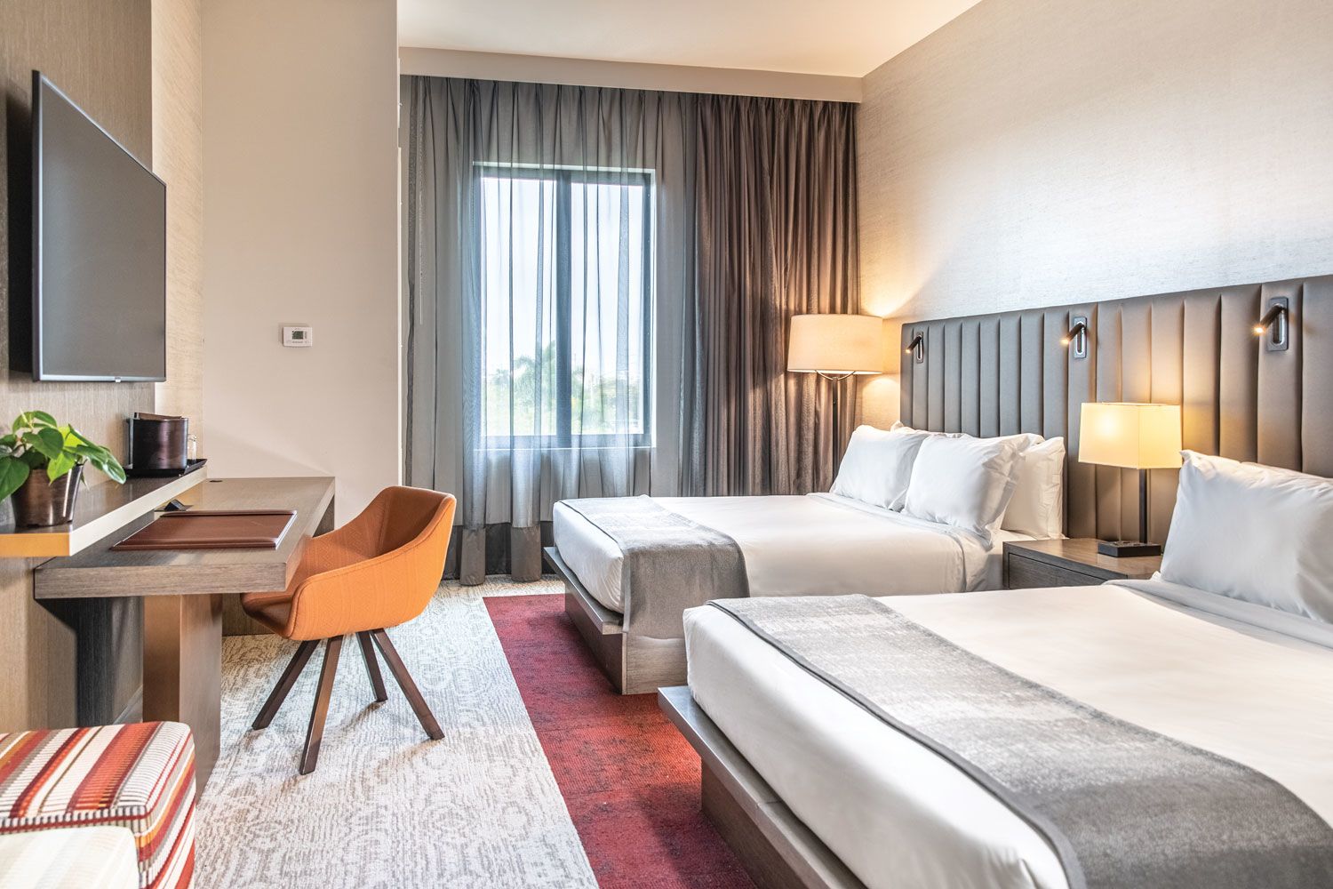 A guestroom at the Thesis Hotel Miami.