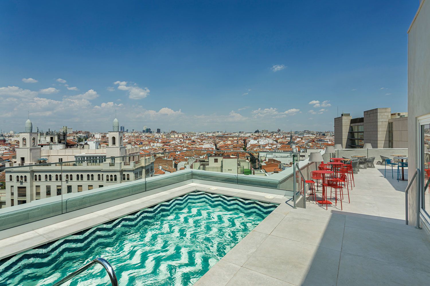 The rooftop pool at the Room Mate Macarena, Gran Via.
