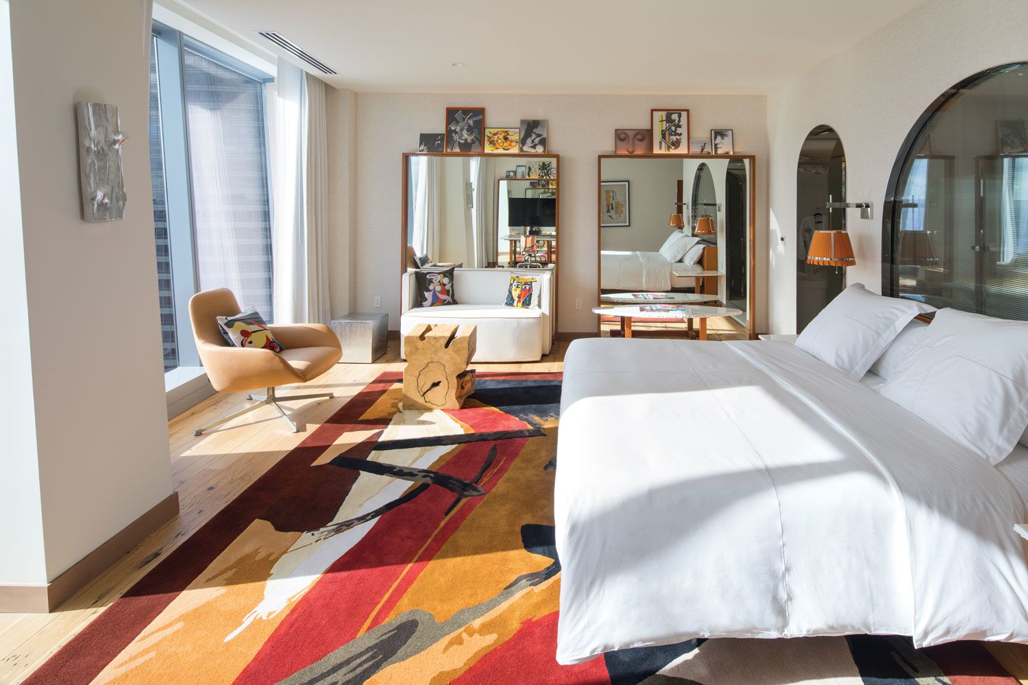 A guestroom at the Lotte Hotel Seattle.
