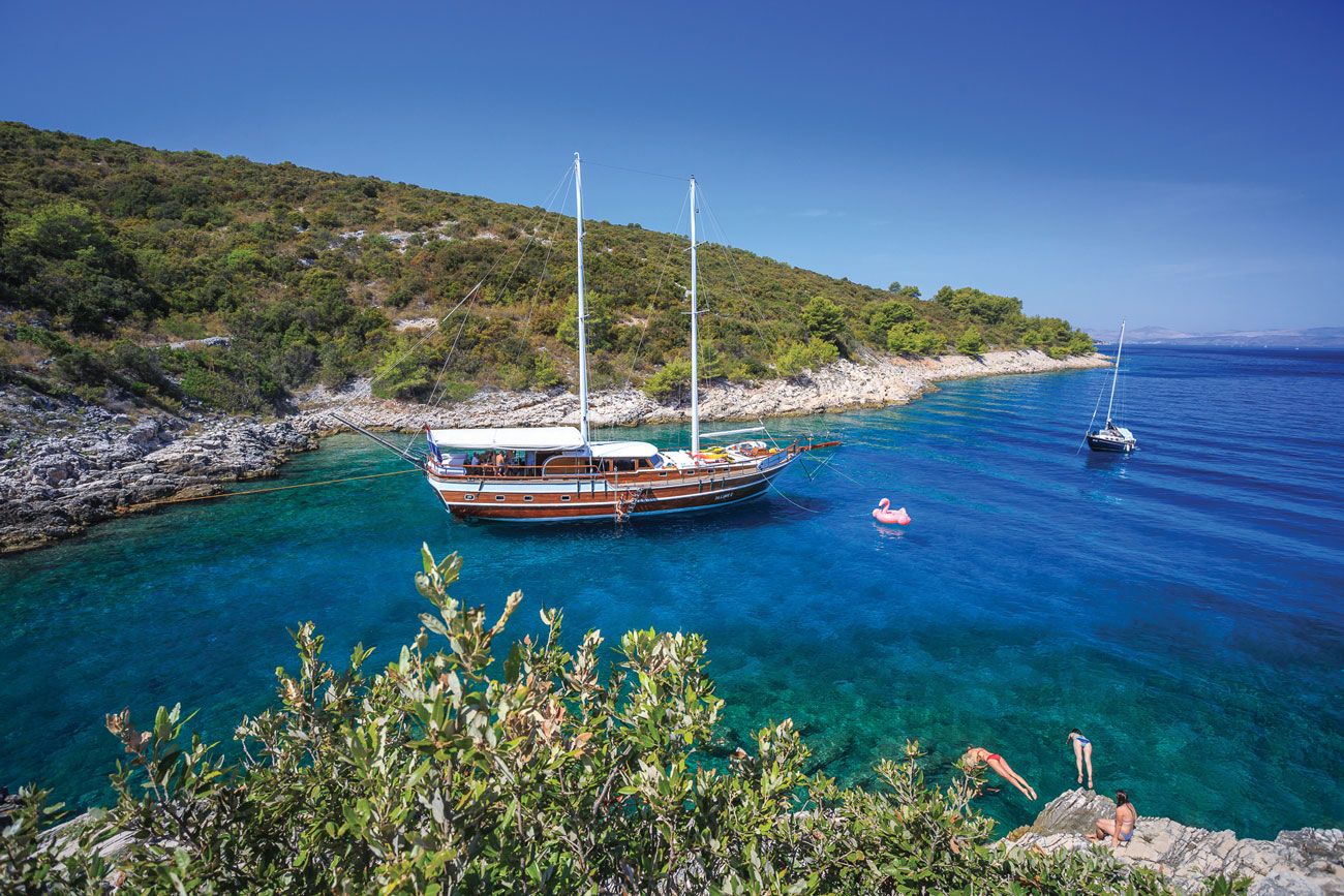 A gulet in the waters off Croatia. The traditional ships have become more popular.