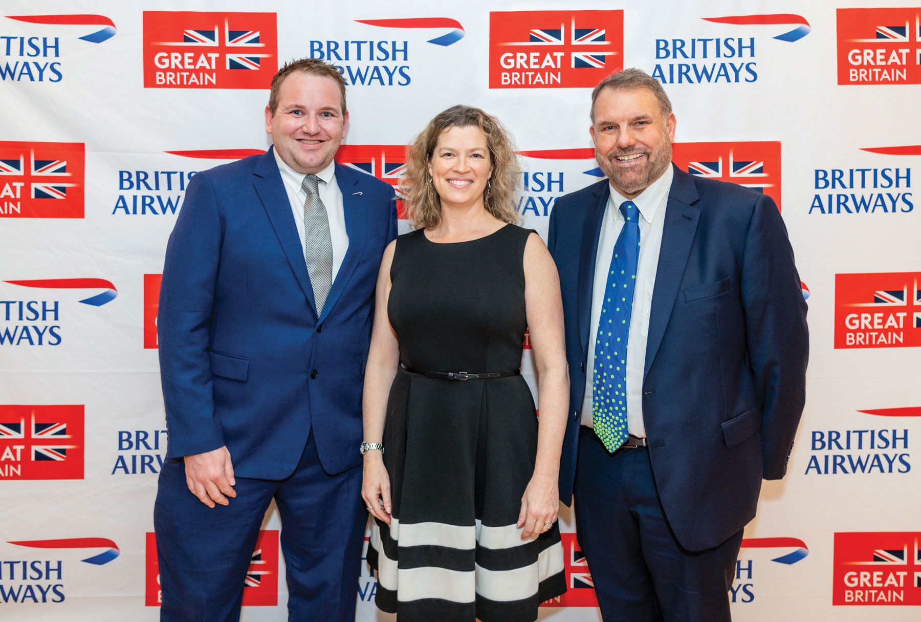 British Airways’ Tom Stevens, left, U.K. trade commissioner Emma Wade-Smith and VisitBritain’s Paul Gauger announce the “Meanwhile in Britain” campaign. (Courtesy of VisitBritain)